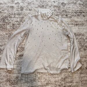 Design History Cream Long Sleeve Top with Embellishments
